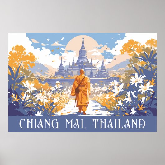 Aangepaste tekst Chiang Mai Thailand Poster (Voorkant)