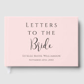 Aangepaste tekst Chic Blush Pink Letters to the Br Gastenboek (Voorkant)