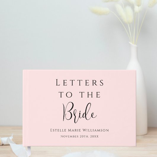 Aangepaste tekst Chic Blush Pink Letters to the Br Gastenboek