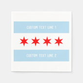 Aangepaste tekst Chicago Flag Sjabloon Servet (Voorkant)
