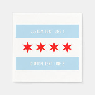Aangepaste tekst Chicago Flag Sjabloon Servet