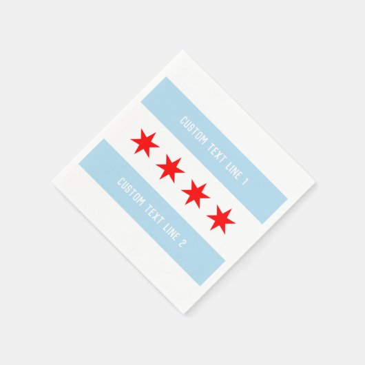 Aangepaste tekst Chicago Flag Sjabloon Servet (Hoek)