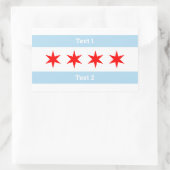 Aangepaste tekst Chicago vlag 6-punts sterren | 2  Rechthoekige Sticker (Tas)