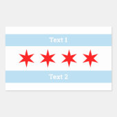 Aangepaste tekst Chicago vlag 6-punts sterren | 2  Rechthoekige Sticker (Voorkant)