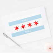 Aangepaste tekst Chicago vlag 6-punts sterren | 2  Rechthoekige Sticker (Envelop)