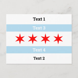 Aangepaste tekst Chicago vlag Blauwe strepen Rode  Briefkaart
