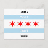 Aangepaste tekst Chicago vlag Blauwe strepen Rode  Briefkaart (Voorkant)