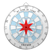 Aangepaste tekst Chicago vlag Rood 6-punts ster Dartbord (Voorkant)