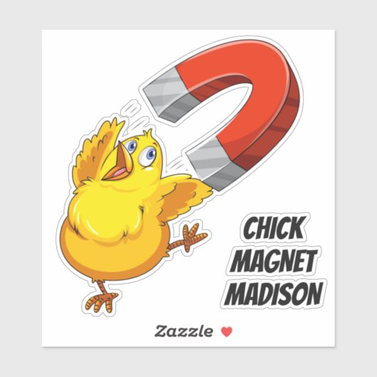 Aangepaste tekst Chick Magnet Sticker (Vel)