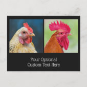 Aangepaste tekst Chicken & Rooster Briefkaart (Voorkant)