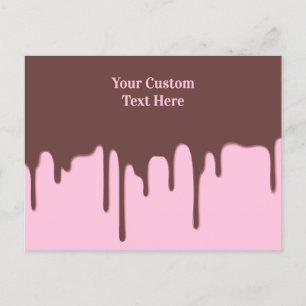 Aangepaste tekst Chocolade Drip Briefkaart
