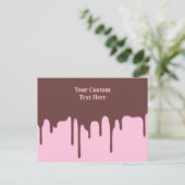 Aangepaste tekst Chocolade Drip Briefkaart (Staand voorkant)