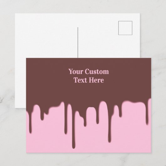 Aangepaste tekst Chocolade Drip Briefkaart (Voorkant / Achterkant)