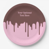 Aangepaste tekst Chocolade Drip Papieren Bordje (Voorkant)