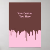 Aangepaste tekst chocolade druppel poster (Voorkant)