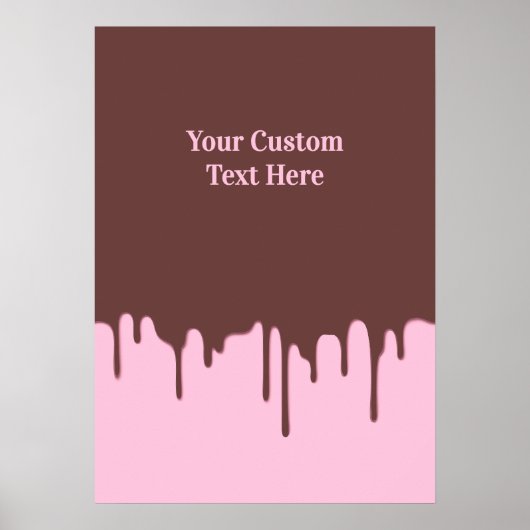 Aangepaste tekst chocolade druppel poster (Voorkant)