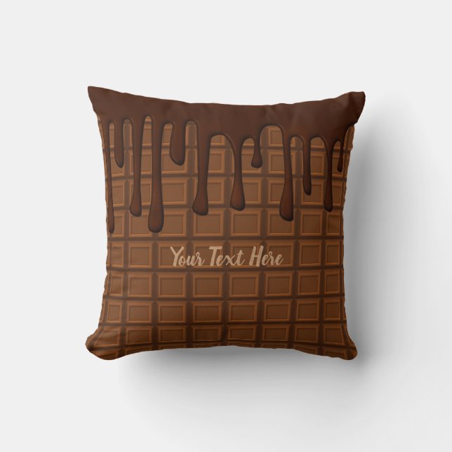 Aangepaste tekst/ Chocolade Liefhebber Snoep Bakke Kussen (Voorkant)