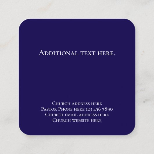 Aangepaste tekst Christelijke kerkvoorganger geper Contactkaartje (Achterkant)