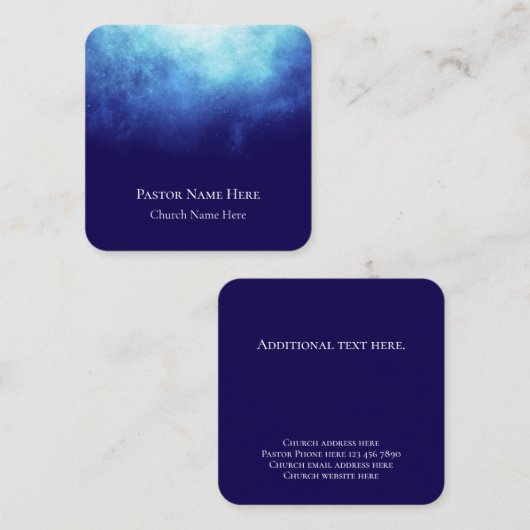 Aangepaste tekst Christelijke kerkvoorganger geper Contactkaartje (Voorkant / Achterkant)