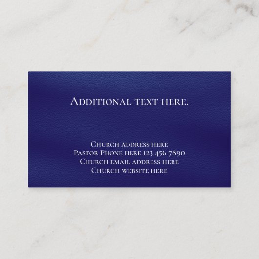 Aangepaste tekst Christelijke kerkvoorganger geper Visitekaartje (Achterkant)