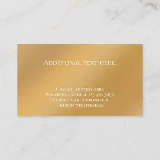 Aangepaste tekst Christelijke kerkvoorganger geper Visitekaartje (Achterkant)