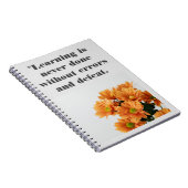 Aangepaste tekst citaten leren Flower Photo afbeel Notitieboek (Rechterzijde)