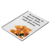 Aangepaste tekst citaten leren Flower Photo afbeel Notitieboek (Linkerzijde)