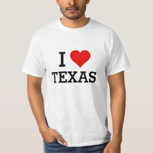 Aangepaste tekst Classic I Love Texas Red Heart Sh T-shirt (Voorkant)