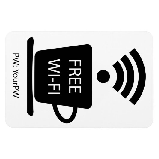Aangepaste tekst Coffeeshop Free Wi-Fi Magneet (Horizontaal)