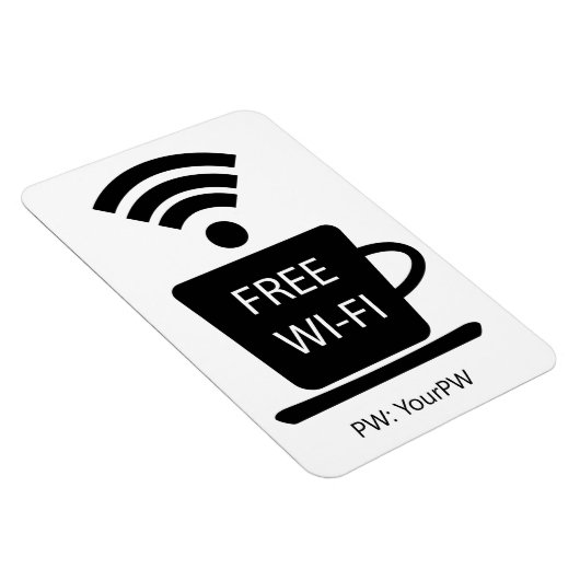 Aangepaste tekst Coffeeshop Free Wi-Fi Magneet (Rechterzijde)