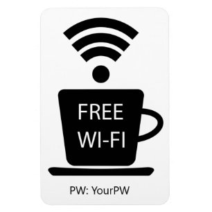 Aangepaste tekst Coffeeshop Free Wi-Fi Magneet