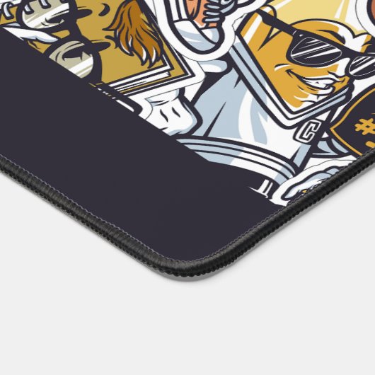 Aangepaste tekst College Comics Patroon Bureaumat (Hoek)