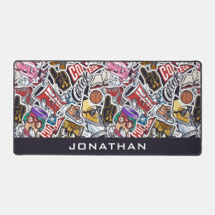 Aangepaste tekst College Comics Patroon Bureaumat