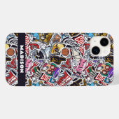 Aangepaste tekst College Comics Patroon Case-Mate iPhone Case (Achterkant (horizontaal))