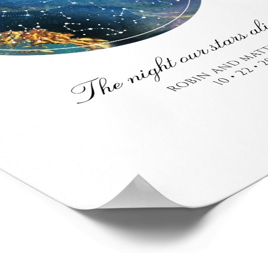 Aangepaste tekst, constellatie-kaartje Cadeau / Ev Poster (Hoek)