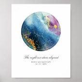 Aangepaste tekst, constellatie-kaartje Cadeau / Ev Poster (Voorkant)