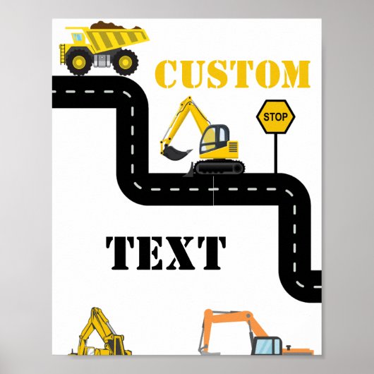 Aangepaste tekst constructie dump vrachtwagen part poster (Voorkant)