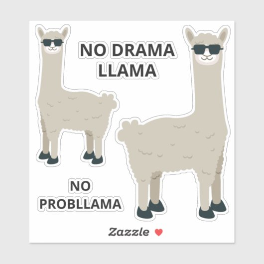 Aangepaste tekst Cool Llama stickers (Vel)
