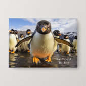 Aangepaste tekst Cool Penguins Button (Voorkant)