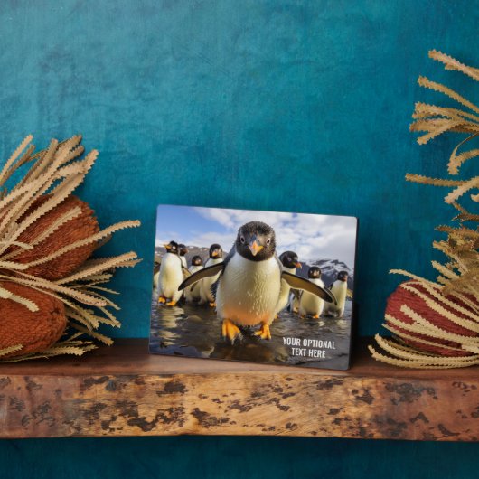 Aangepaste tekst Cool Penguins Fotoplaat (Zijkant)