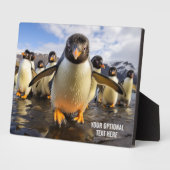 Aangepaste tekst Cool Penguins Fotoplaat (Zijkant)