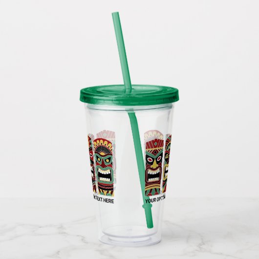 Aangepaste tekst Cool Tiki Totems tumblers Acryl Drinkbeker (Links)