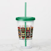 Aangepaste tekst Cool Tiki Totems tumblers Acryl Drinkbeker (Voorkant)