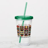 Aangepaste tekst Cool Tiki Totems tumblers Acryl Drinkbeker (Achterkant)