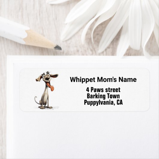 Aangepaste tekst, coole whippet etiket (Insitu)