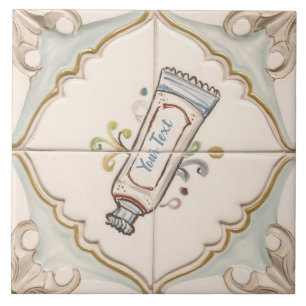 Aangepaste tekst Cosmetica Tube Grappige Badkamer Tegeltje