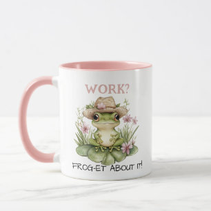 Aangepaste tekst Cottagecore Frog in Straw Pet Mok