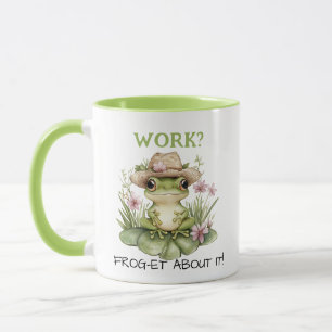 Aangepaste tekst Cottagecore Frog in Straw Pet Mok