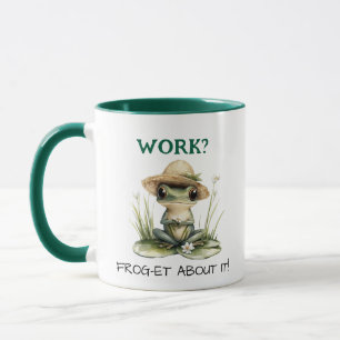 Aangepaste tekst Cottagecore Frog in Straw Pet Mok
