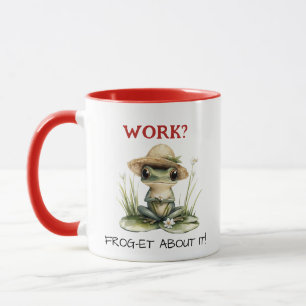 Aangepaste tekst Cottagecore Frog in Straw Pet Mok